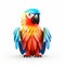 Colorful Animated Parrot Logo In Detailed 3d Illustration Style