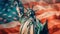 Colorful Animation Bliss: Statue of Liberty\\\'s Stylish Tribute to American Flag