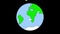 Colorful animation of moon orbitting around the earth in flat cartoon style.