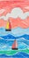 Colorful Animation Stills: Kid Drawings Of Sail Boats And Mountains