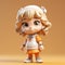 Colorful Anime Girl In Bill Gekas Style - 32k Uhd Orange Outfit