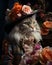 Colorful Anthropomorphic Rococo Cat AI Generated