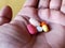 Colorful antibiotics pills for cure health