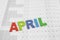 Colorful April month on calendar paper