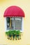 Colorful architectural window style coffee shop