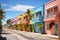 Colorful architecture sunny day, Key West, and Barbadoss tropical charm