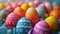 A colorful array of decorated eggs, ribbons, and festive Easter delights