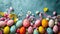 A colorful array of decorated eggs, ribbons, and festive Easter delights