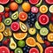 A colorful array of sliced fruits arranged in a pattern2