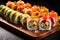 A colorful array of sushi rolls. Ai Generated.NO.02