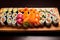 A colorful array of sushi rolls. Ai Generated.NO.03