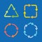 Colorful arrow shape icons set