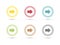 Colorful arrows in dotted circle icon set