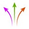 Colorful arrows pointing upwards. Direction and growth concept. Vibrant motion symbols. Vector illustration. EPS 10.