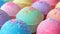 Colorful artisanal colorful spa bath bombs