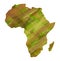 Colorful artistic Africa, continent, colors, isolated.