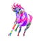 Colorful artistic horse head color art illustration