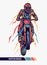 Colorful artwork motocross illustration jump with motion graphic extreme sport