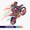 Colorful artwork motocross illustration with motion fast extreme sport