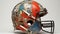 Colorful Assemblage: Football Helmet Textured By Basquiat