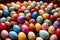 Colorful assorted easter eggs, festive celebration tradition, variety and diversity