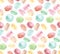 Colorful assorted macaroon seamless pattern.