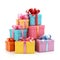 Colorful Assortment of Gift Boxes. Generative ai