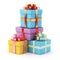 Colorful Assortment of Gift Boxes. Generative ai