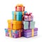 Colorful Assortment of Gift Boxes. Generative ai