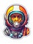 Colorful astronaut sticker.