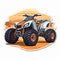 Colorful Atv Sticker With Realistic Landscapes And Vibrant Comics