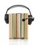 Colorful audio book concept with headphones