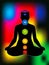 Colorful aura with all chakras of body