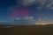 Colorful Aurora Borealis in the night sky in Katwijk in the Netherlands