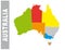 Colorful Australia administrative and political map