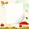 Colorful Autumn Background with Notepaper