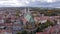 The colorful autumn cityscape of Gorlitz with the church of St. Peter and Paul. Aerial drone footage. Location: Gorlitz
