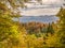 Colorful autumn landscape in the Carpathian Mountains, Romania. Autumn forest scenery