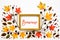 Colorful Autumn Leaf Decoration, Golden Frame, Text Bienvenue Means Welcome