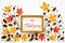 Colorful Autumn Leaf Decoration, Golden Frame, Text Happy Thanksgiving