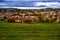 Colorful autumn panorama of Sankt Gallen