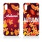 Colorful autumn phone cases isolated on white background