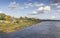 Colorful autumn riverside in Jekabpils, Latvia