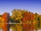 Colorful autumn trees and lake