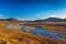 Colorful autumn tundra and river Amguema Arctic