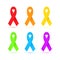 Colorful awareness ribbons