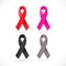 Colorful awareness ribbons