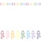 Colorful awareness ribbons silhouette