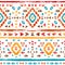 Colorful aztec ornament on white geometric ethnic illustration, vector