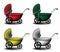 Colorful baby carriages